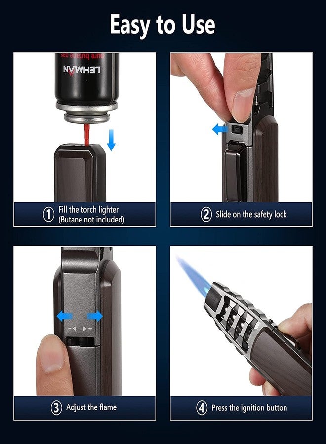Ritmo ولاعة ريتومو المصنوعة من الزنك مع علبة هدايا، ولاعة قابلة لإعادة التعبئة ومقاومة للرياح، ولاعة قابلة لتعديل اللهب للشواء والشموع والتخييم والمطبخ (غير متضمنة). - Image 5
